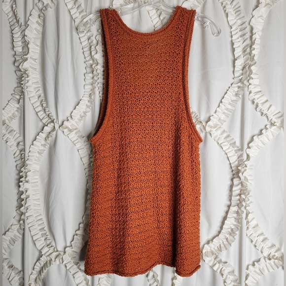 Aerie Orange Brown Open Knit Tank Top size XXL - Picture 4 of 5